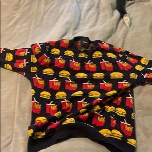 Asks fry and burger sweatshirt